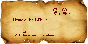 Homor Milán névjegykártya