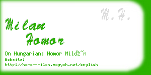milan homor business card